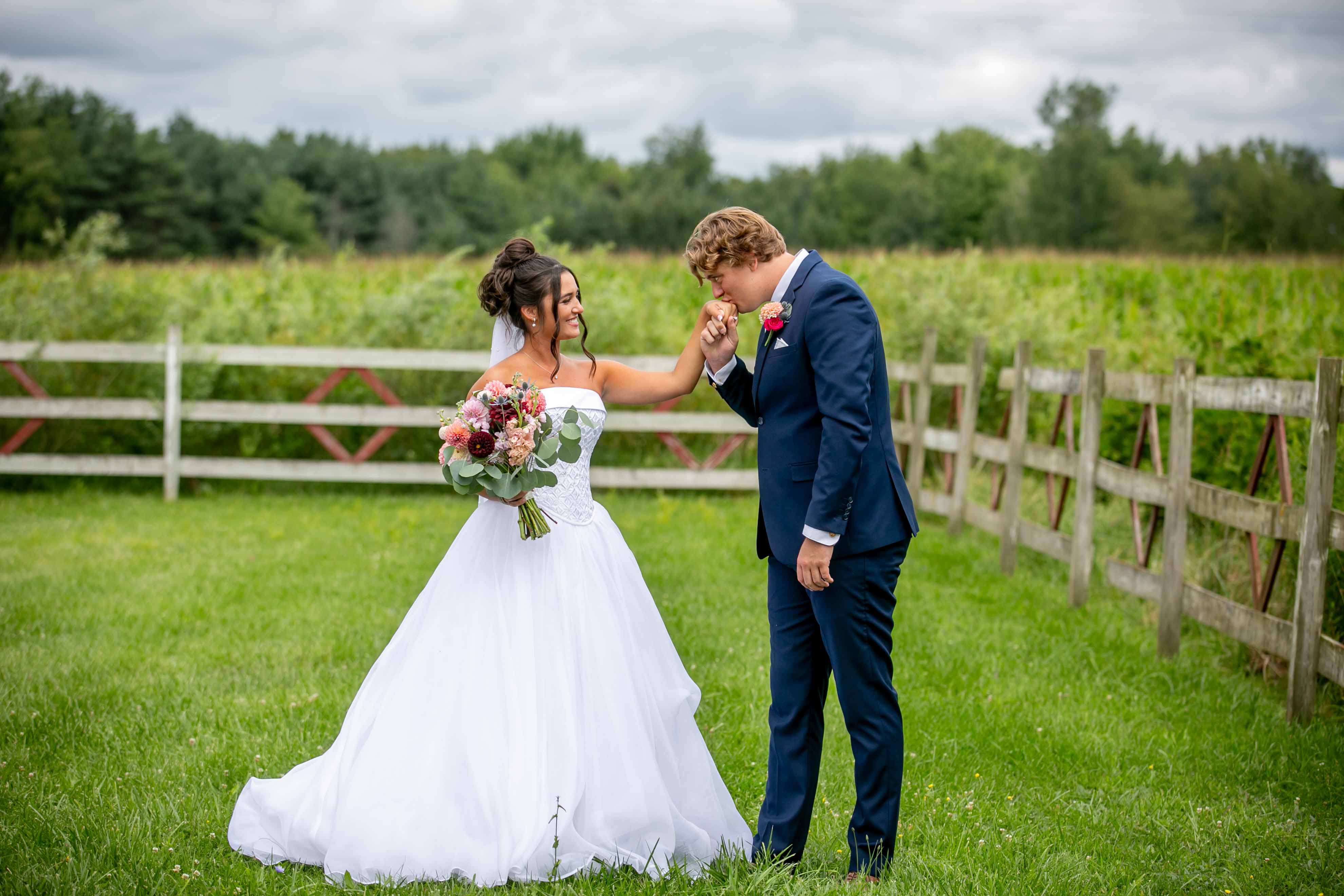 Bride and Groom by The Little Red Barn of Nunica